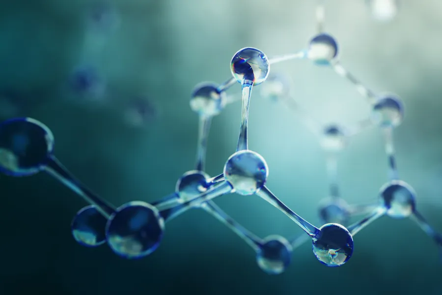 HOCATT-Plus-Pro-Ozone-Sauna-Clinic A 3D illustration of molecules in blue and green tones. Get HOCATT™ Plus Pro Ozone Sauna treatments from Regenerative Medical Institute in Greenville.